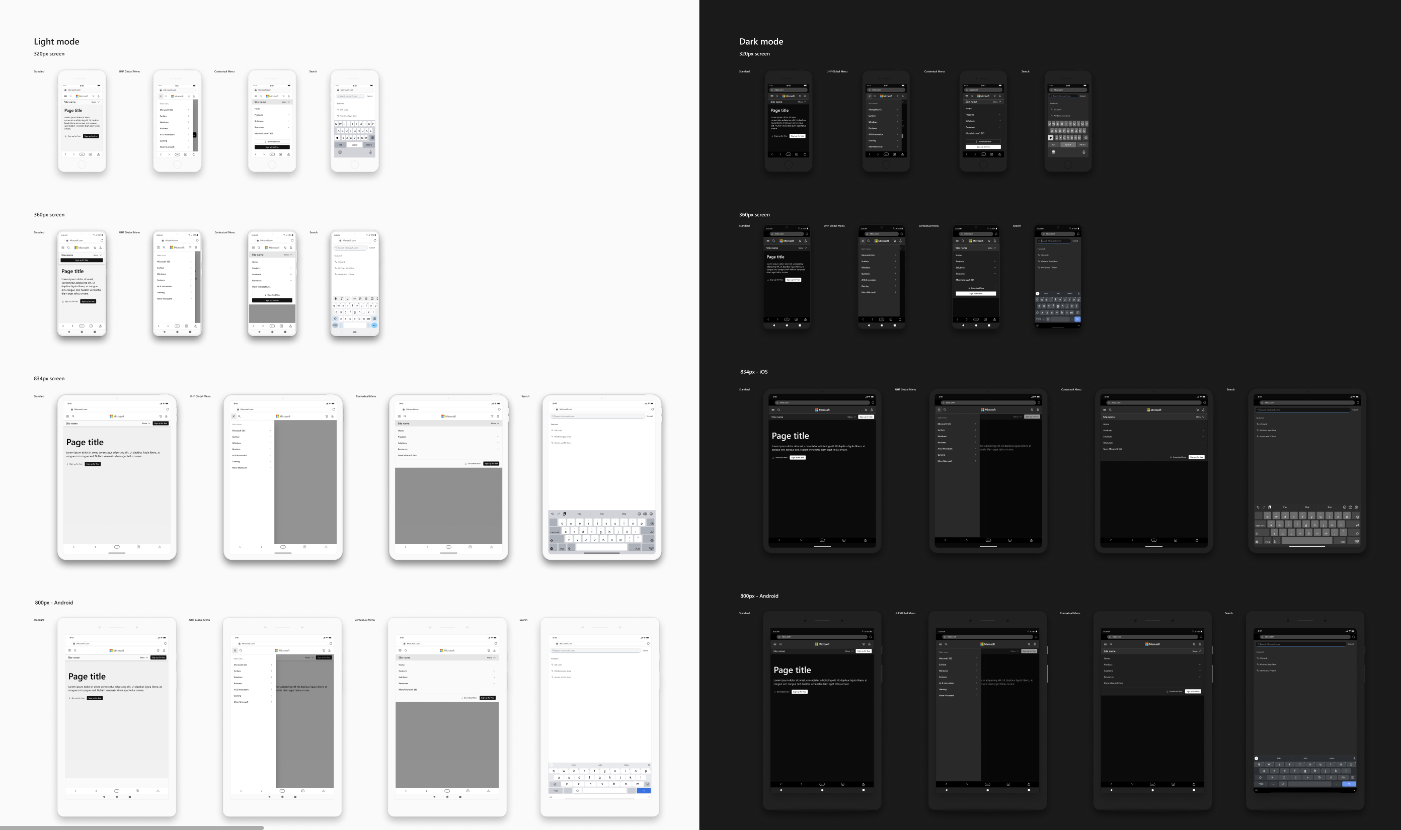 I created a robust design system for navigation variations with detailed prototypes, components and annotations.